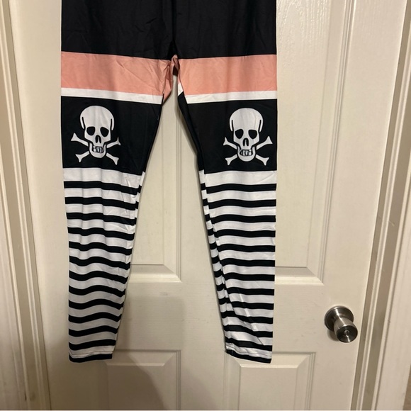 Fitness High Waist Yoga Pants Printed Stretch Ankle Legging Emo Skull Select - Picture 7 of 12